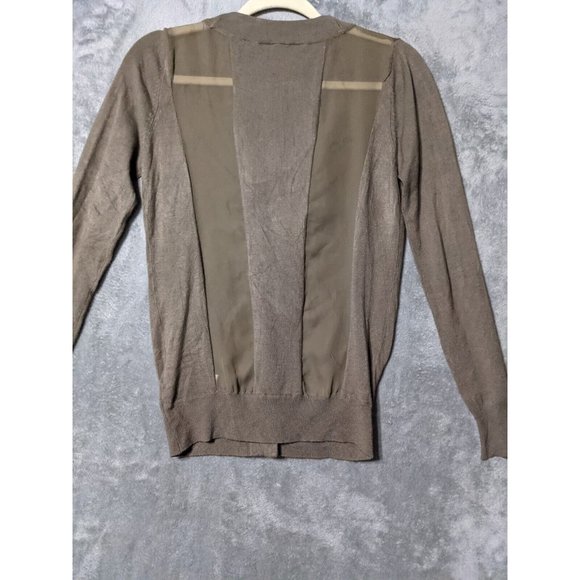 🍑Vintage TWELVE by TWELVE Women Cardigan Sweater Sheer Back Fall Green XS(0-2) - Picture 9 of 12